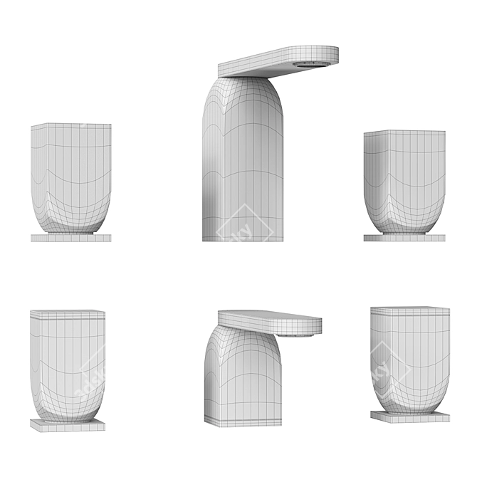 Cisal HI-RISE 3 Hole Washbasin Mixers 3D model image 3