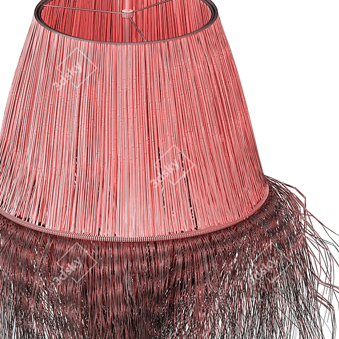 Boho Raffia Organic Table Lamp 3D model image 3