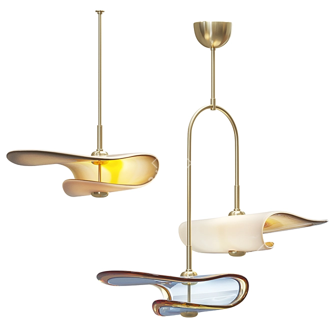 Ethereal Brass Pendant Light 3D model image 2