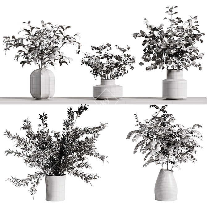 Elegant Bouquet H4 Collection 3D model image 6
