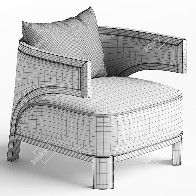 Elegant VILLA Armchair in 3Ds 3D model image 5