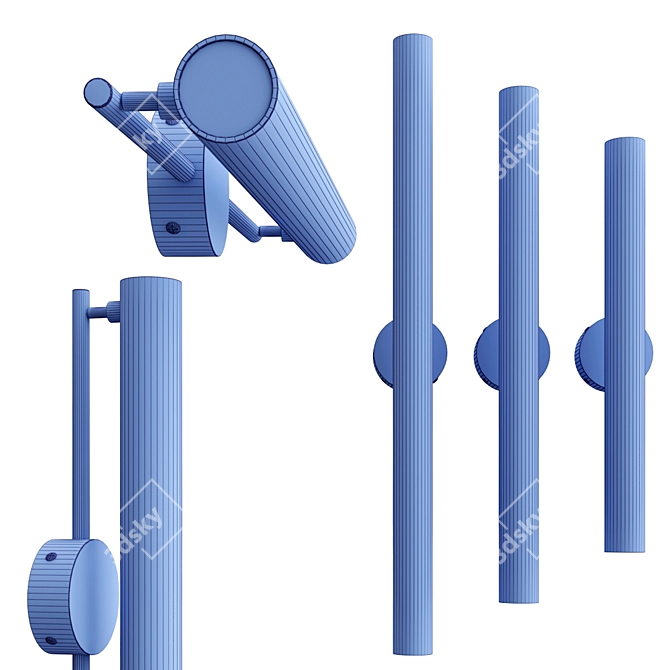 Modern Black Gramercy Sconce Light 3D model image 3