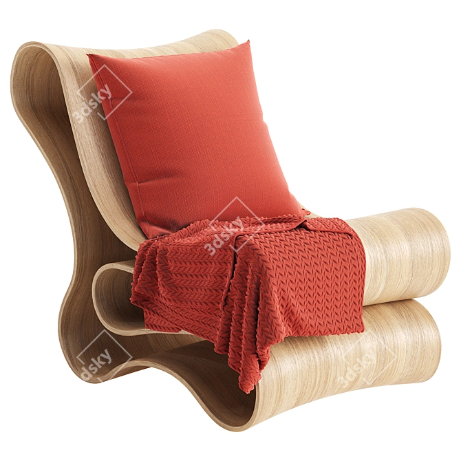 Elegant Reform Wood Lounge Chair 3D model image 1
