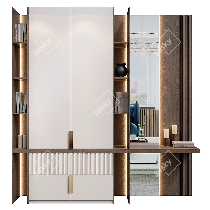 Neoclassical Wardrobe 47: Elegant Storage Solution 3D model image 1