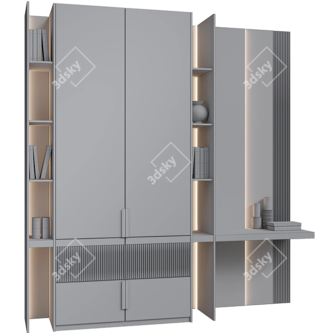 Neoclassical Wardrobe 47: Elegant Storage Solution 3D model image 2