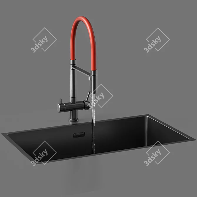 Customizable Sink and Faucet Set 3D model image 4