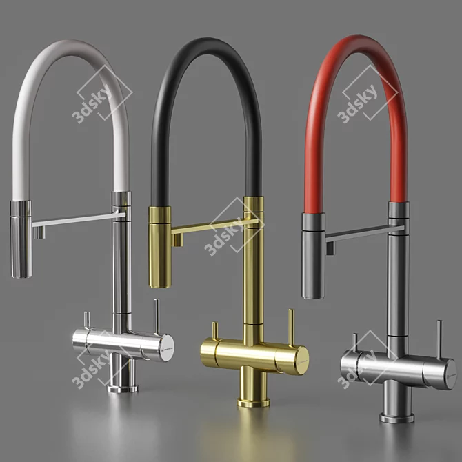 Customizable Sink and Faucet Set 3D model image 5