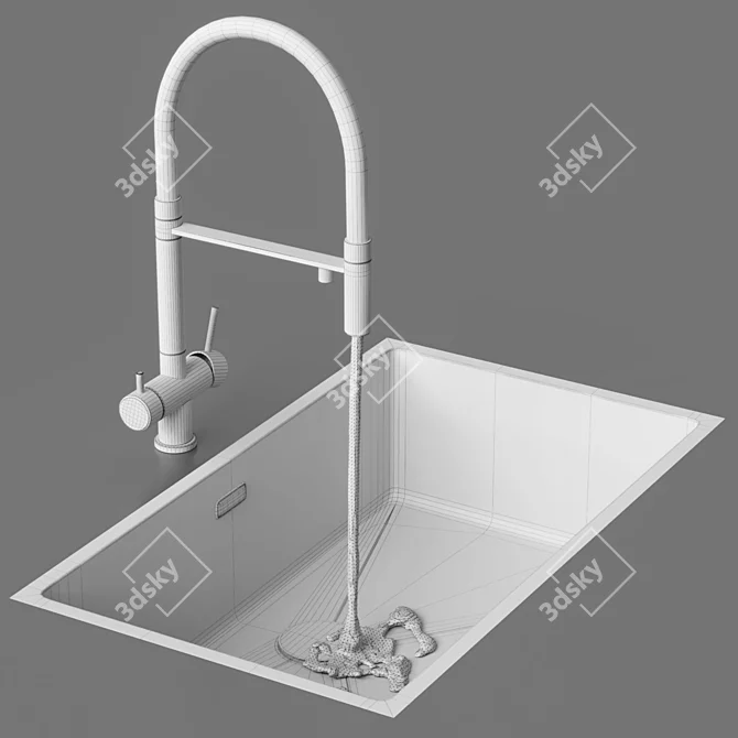 Customizable Sink and Faucet Set 3D model image 8