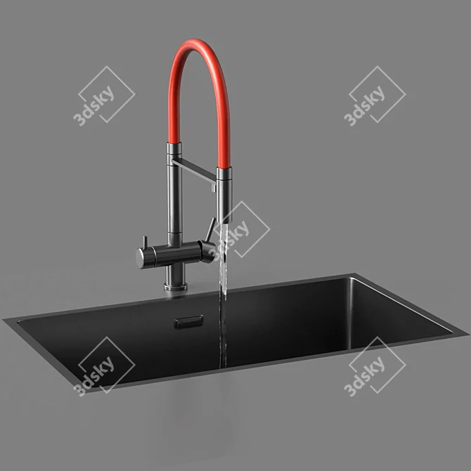 Customizable Sink and Faucet Set 3D model image 12