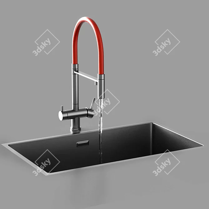 Customizable Sink and Faucet Set 3D model image 20