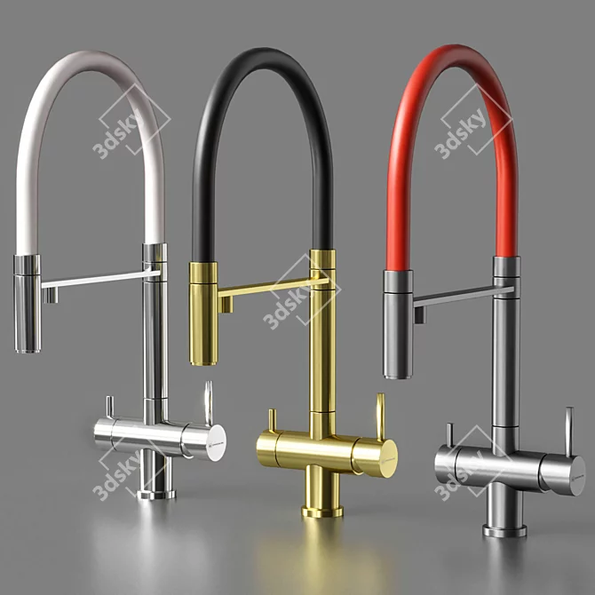 Customizable Sink and Faucet Set 3D model image 21