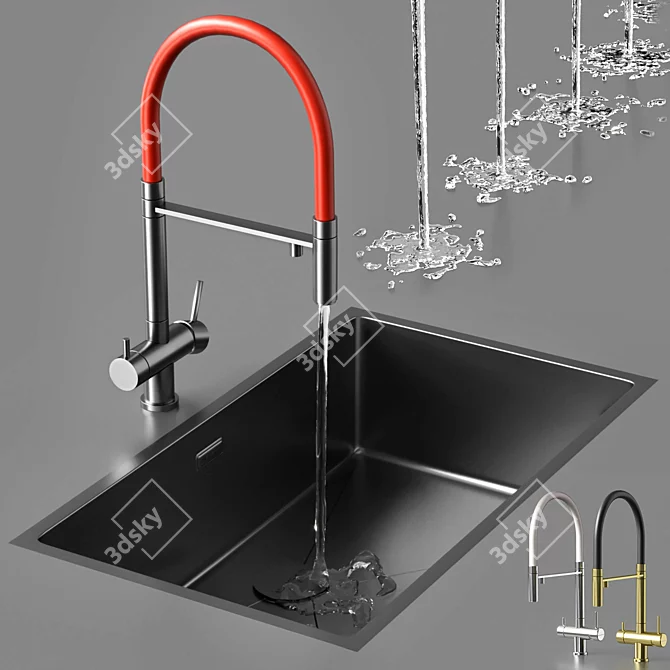 Customizable Sink and Faucet Set 3D model image 22