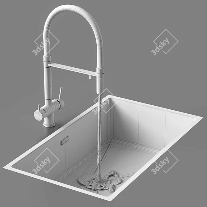 Customizable Sink and Faucet Set 3D model image 27