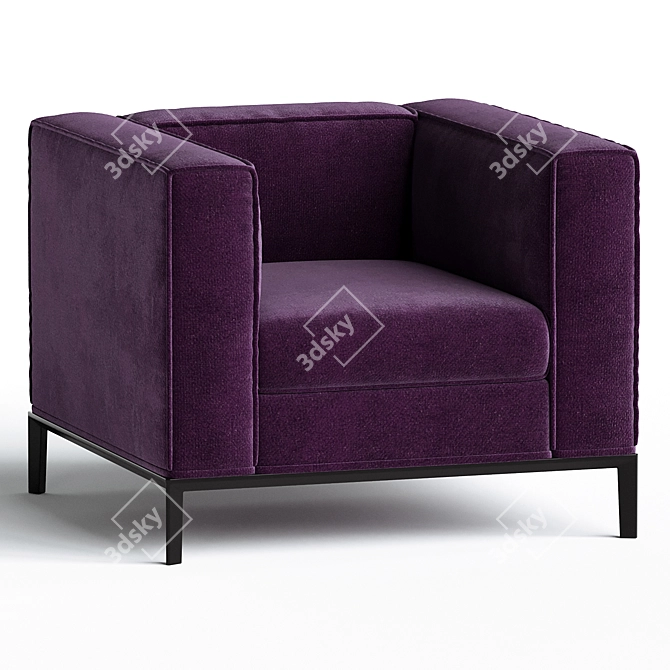 Elegant Armchair by USONA 3D model image 1