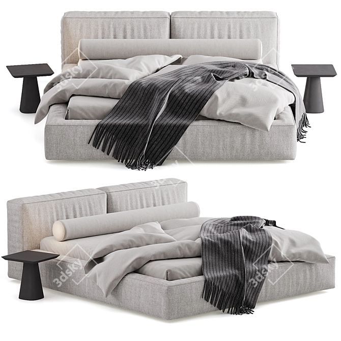 Sleek Navi Bed Design Model 3D model image 2