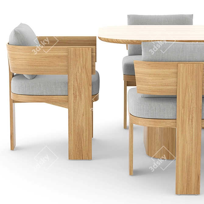 Solaro Outdoor Dining Set 3D model image 3