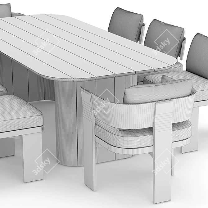 Solaro Outdoor Dining Set 3D model image 4