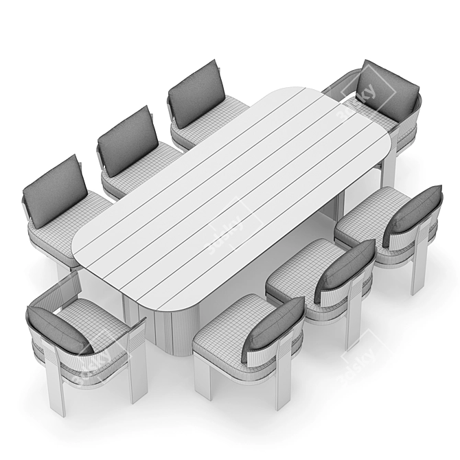 Solaro Outdoor Dining Set 3D model image 5