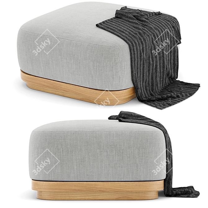Solaro Outdoor Solar Ottoman 3D model image 1