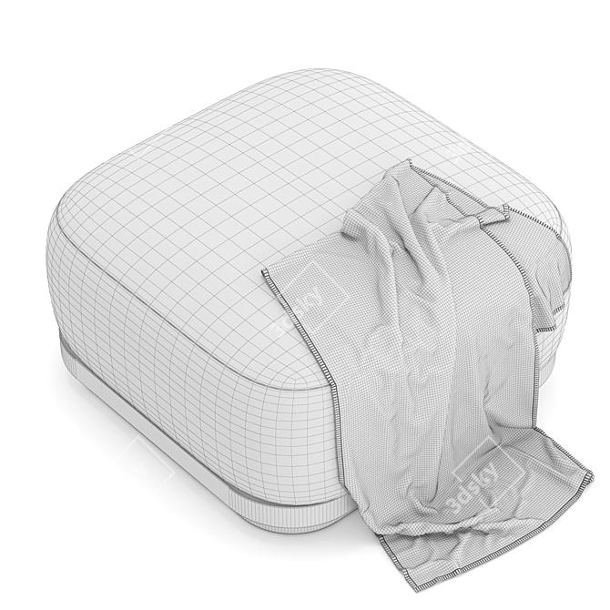 Solaro Outdoor Solar Ottoman 3D model image 4