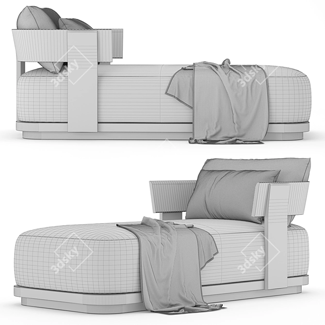 Sunset Comfort Outdoor Lounge Chair 3D model image 4