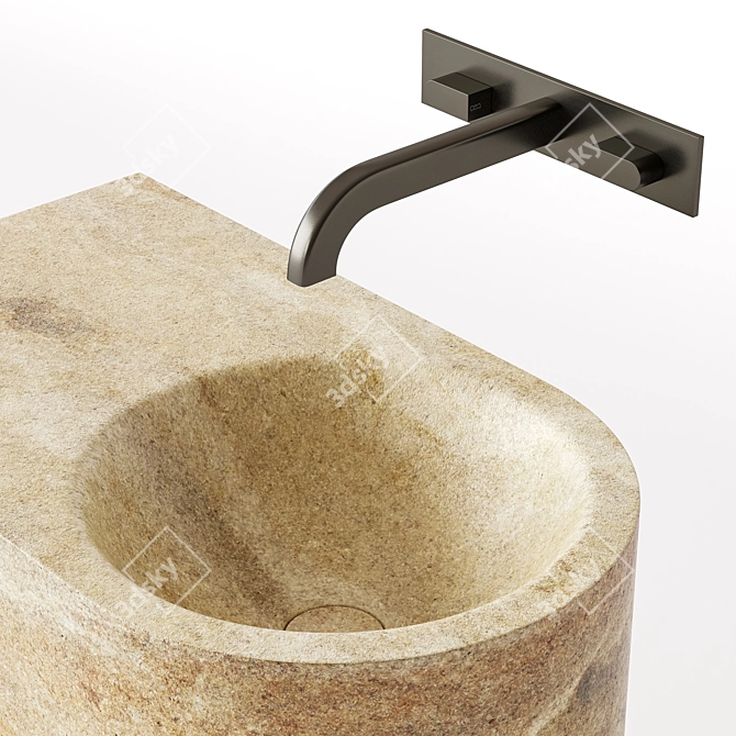 Modern Marble Washbasin 3D Model 3D model image 5