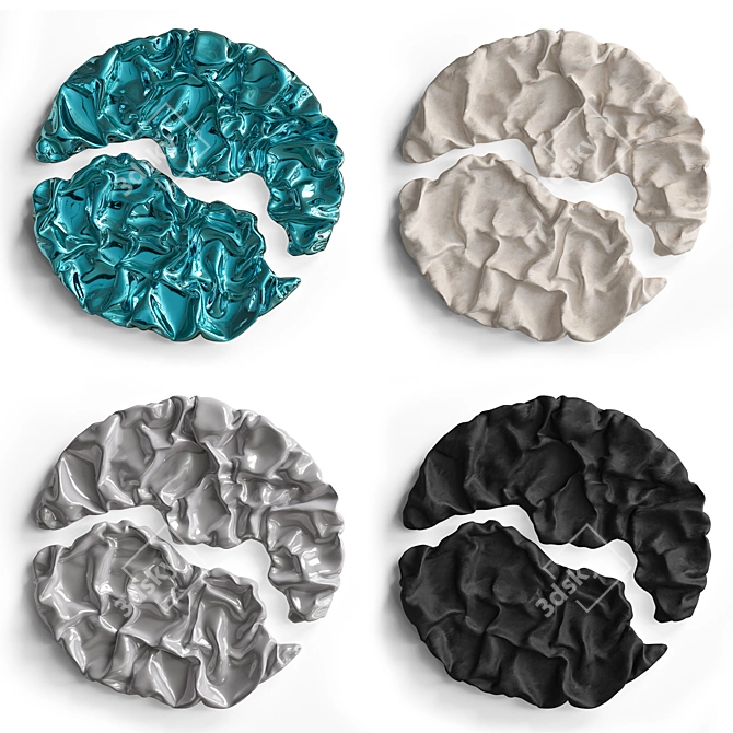 Garnet Folds Fabric Relief Sculpture 3D model image 5