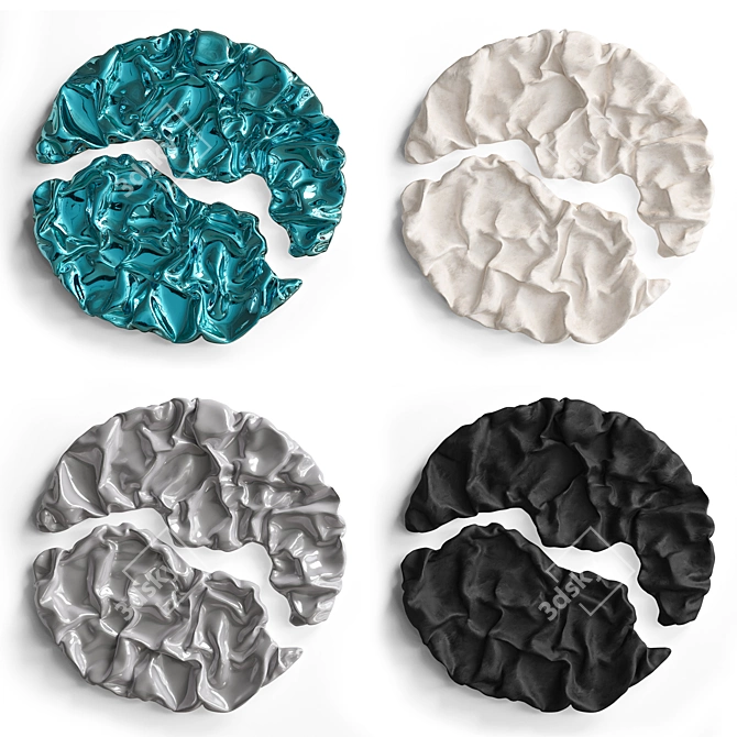 Garnet Folds Fabric Relief Sculpture 3D model image 8