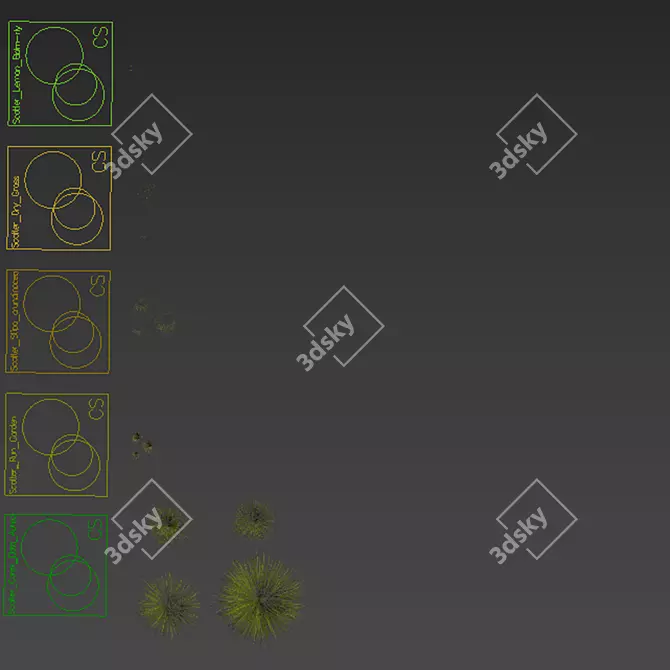 Golden Carex Grass 3D Models 3D model image 6