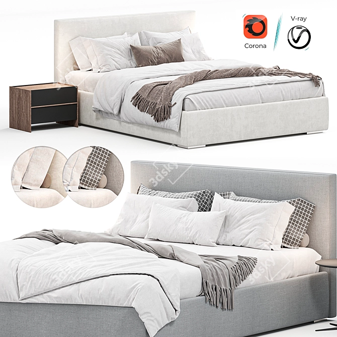 Sleek Camille Bed by Lema 3D model image 1