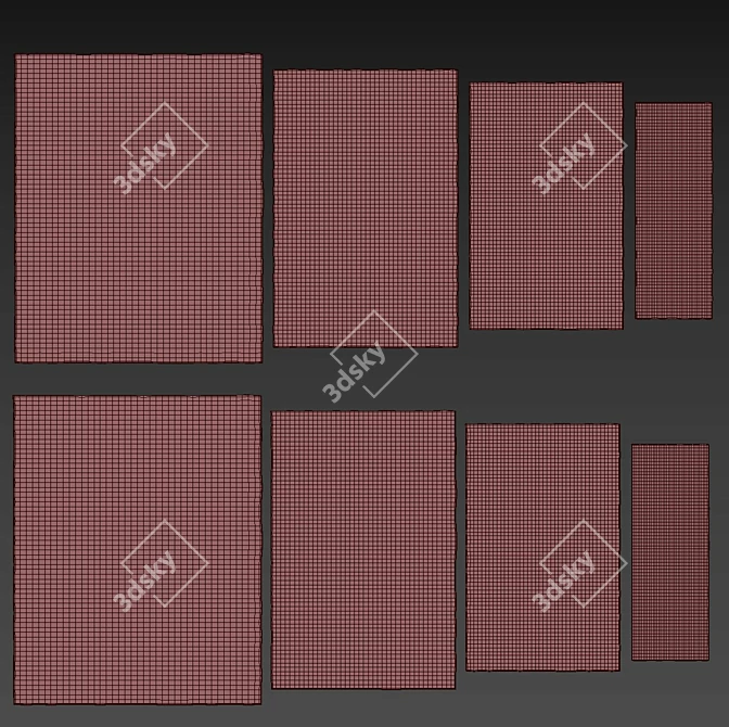 Jute Boucle Displacement Rug 3D model image 8