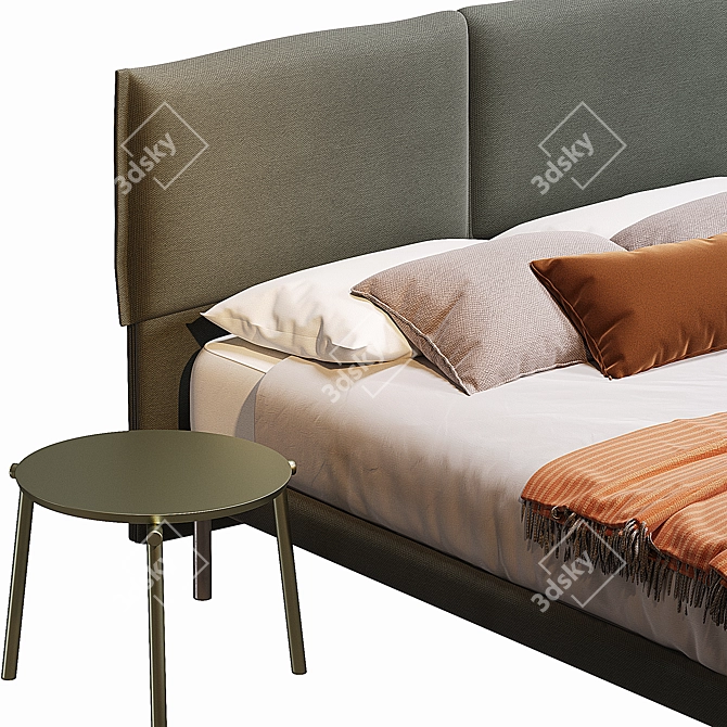 Luxurious Upholstered Iorca Bed 3D model image 2