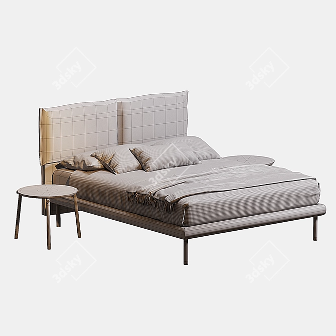 Luxurious Upholstered Iorca Bed 3D model image 3