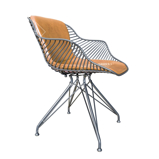 British Design Wire Dining Chair: Stylish & Sturdy 3D model image 2