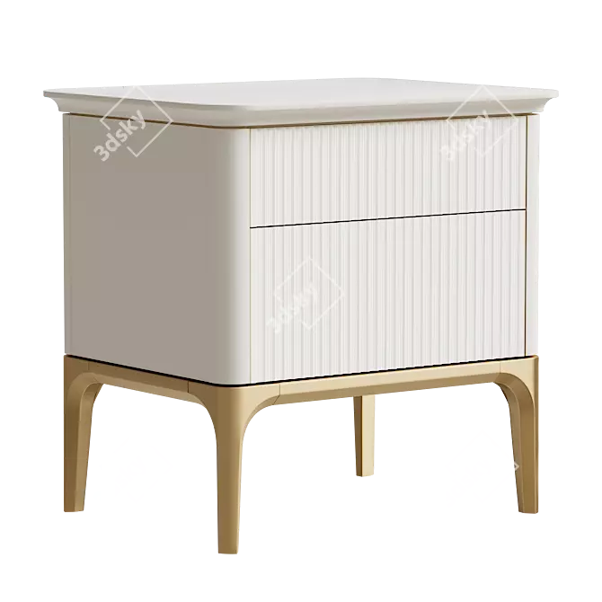 Primo Gold Bedside Table 3D model image 1