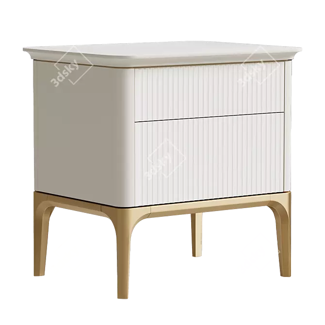 Primo Gold Bedside Table 3D model image 3