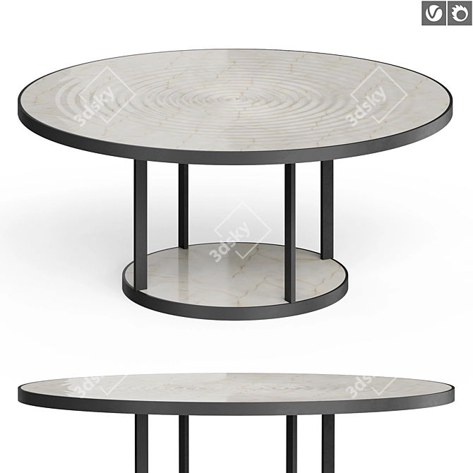 Kreoo Pluvio Marble Square Table 3D model image 1