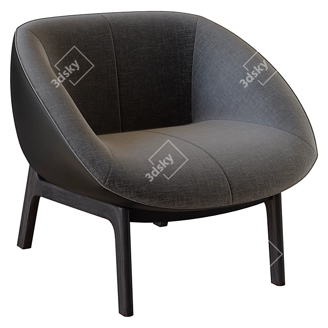 Modern Limea Armchair: 3D Model 3D model image 2