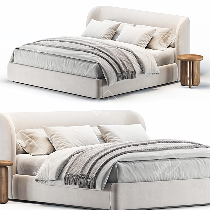 Sleek Copenhagen Bed with Vray 3D model image 2
