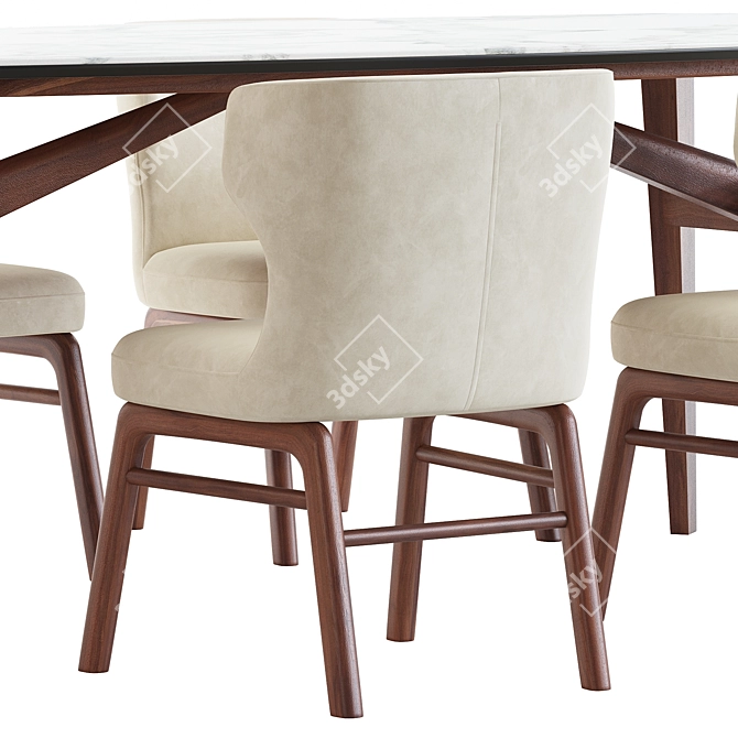 Modern Vesta Chair Abrey Table 3D model image 3