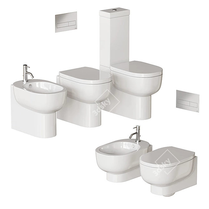 Galassia M2 55 Ceramic WC 3D model image 1