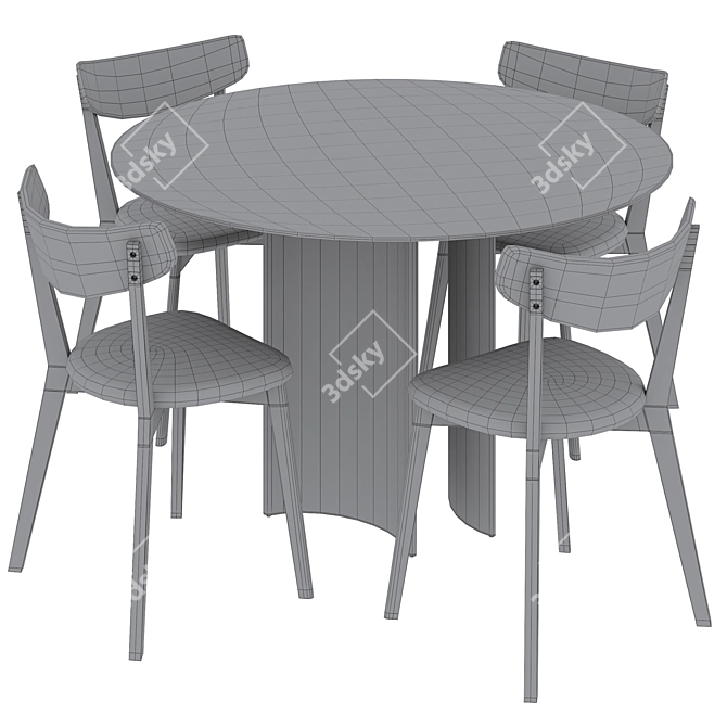 Modern Dining Set: Marnay Table & Ami Chair 3D model image 6