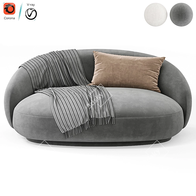 Modern Modular Sofa Julep Island 3D model image 5