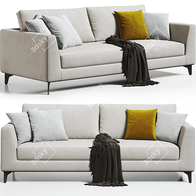 Elegant Meridiani Louis Up Sofa 3D model image 1