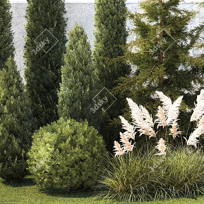 Landscape Design Plant Collection 3D model image 4