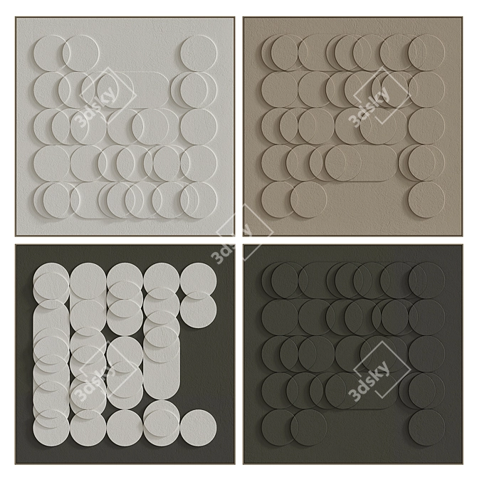 Textured Modern Art Set #79 3D model image 1