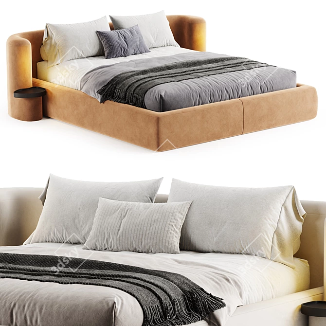 Elegant Clara Bed Baxter 2017 3D model image 1