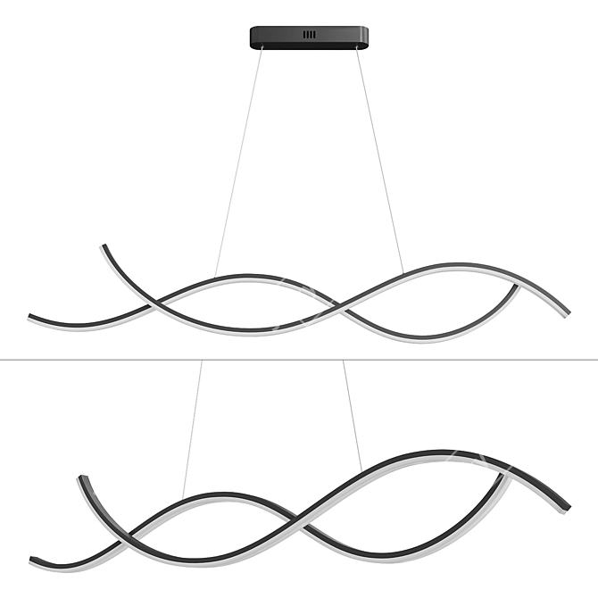 Adjustable Glow Pendant Lighting 3D model image 1