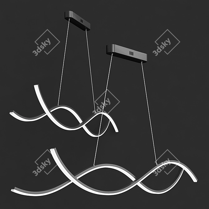 Adjustable Glow Pendant Lighting 3D model image 2