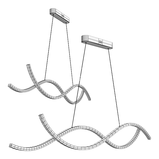Adjustable Glow Pendant Lighting 3D model image 3